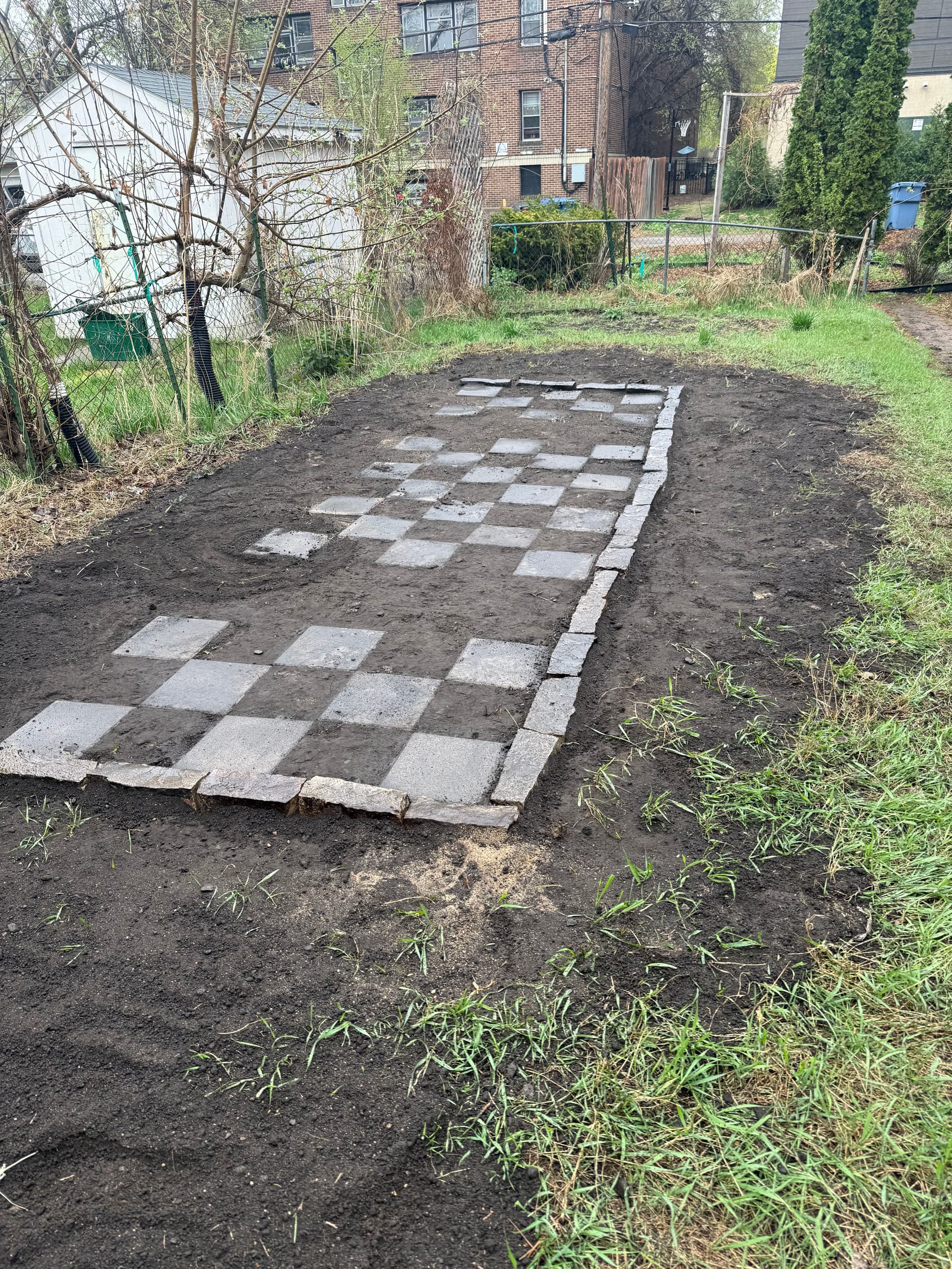 Checker Pattern Paver Garden Build in Bloomington MN image