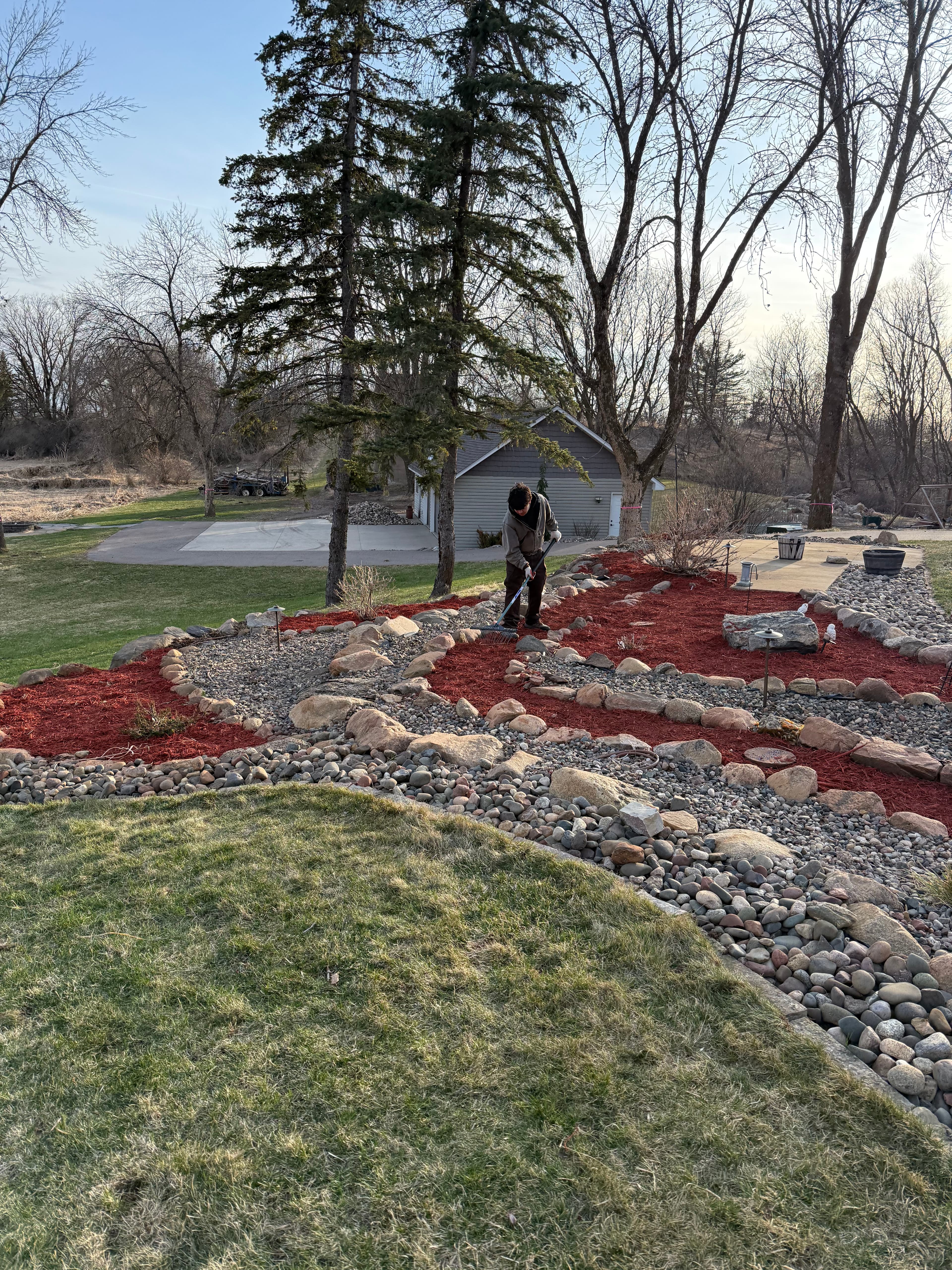 Project Fresh Mulch and Rock Install in Elko Minnesota image