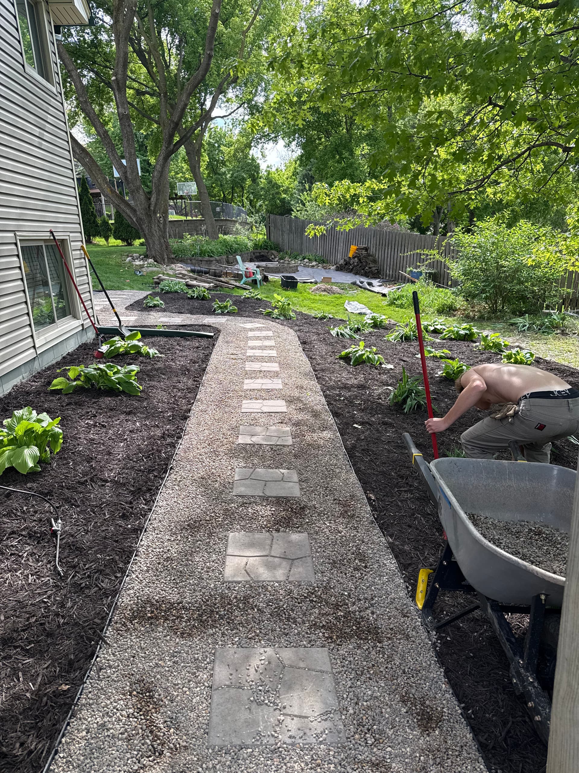 Mulch Path and Paver Stepping Stones in Lakeville image