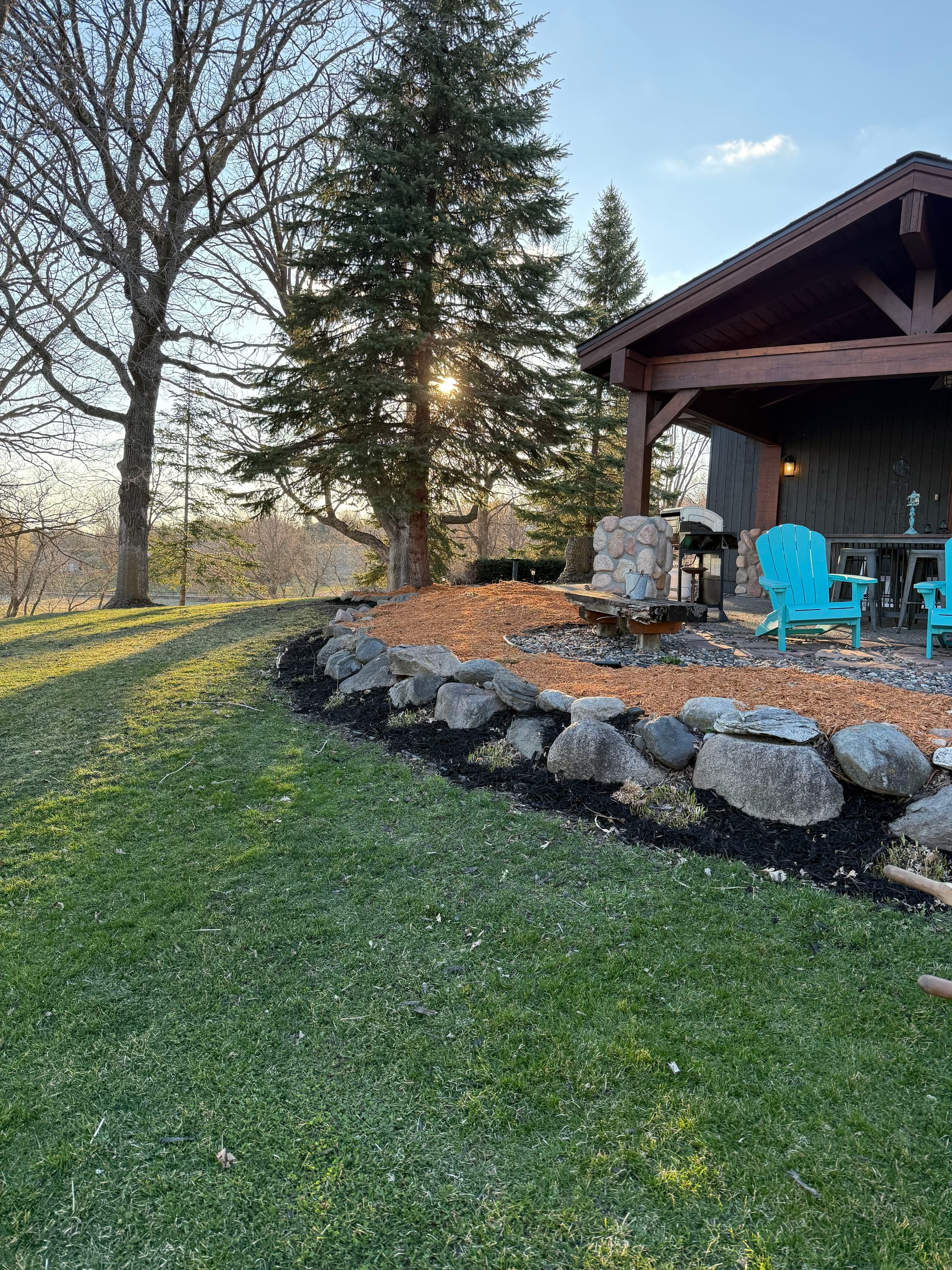 Gold and Black Mulch Installation in Prior Lake Minnesota image